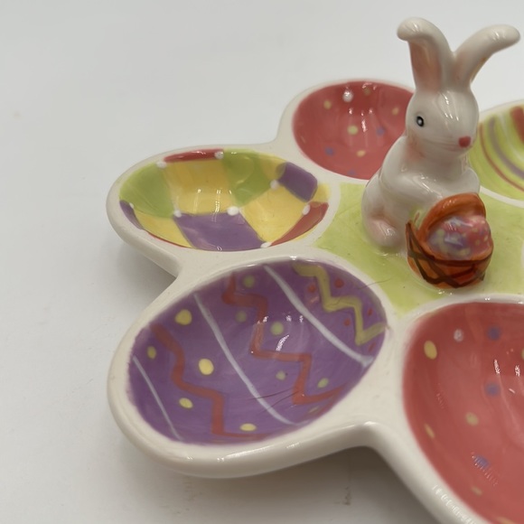 Ceramic Deviled Egg Platter Tray Holder Dennis East Easter - Picture 3 of 15